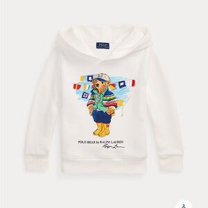 Polo Ralph Lauren Bear Hoodie White Colorful Size 5 Toddler – NWT